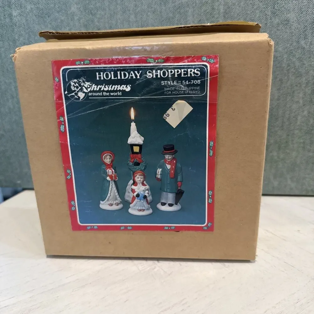 Vintage 1985 Christmas Around the World House of Lloyd Holiday Shoppers‎ Figures